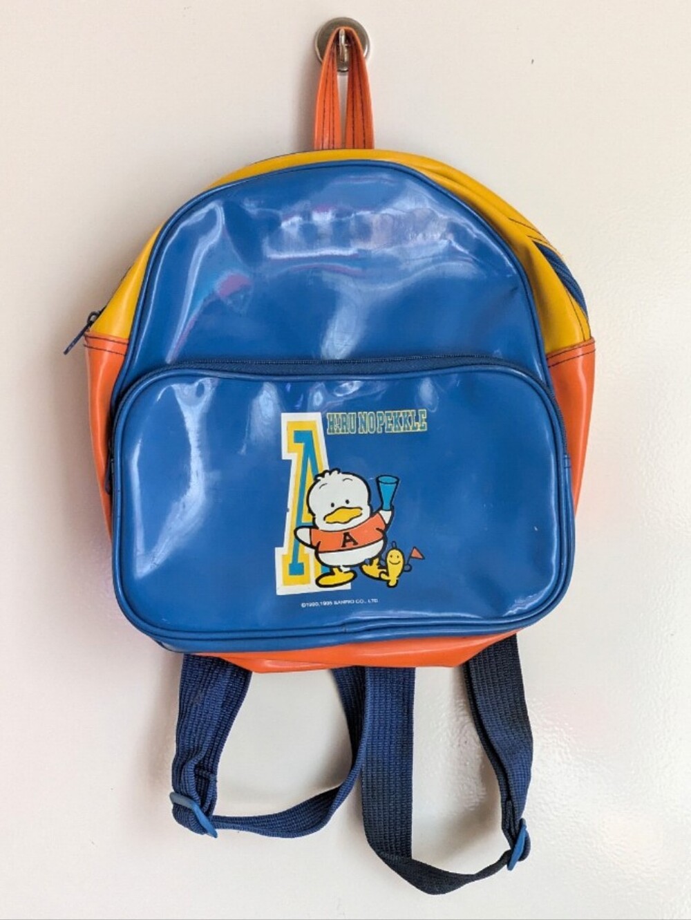 Vintage 1995 Sanrio Ahiru No Pekkle Blue Orange Yellow Backpack